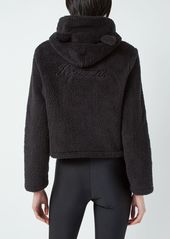 Balenciaga Heart Zip-up Faux Fur Sweatshirt