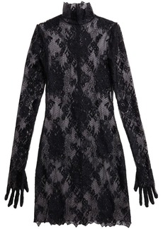 Balenciaga high-neck lace minidress