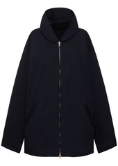 Balenciaga Hooded Cotton Twill Zip-up Jacket