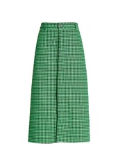 Balenciaga Houndstooth Wool-Blend Midi Wrap Skirt