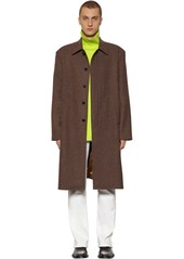 Balenciaga Houndstooth Wool Single Breasted Coat