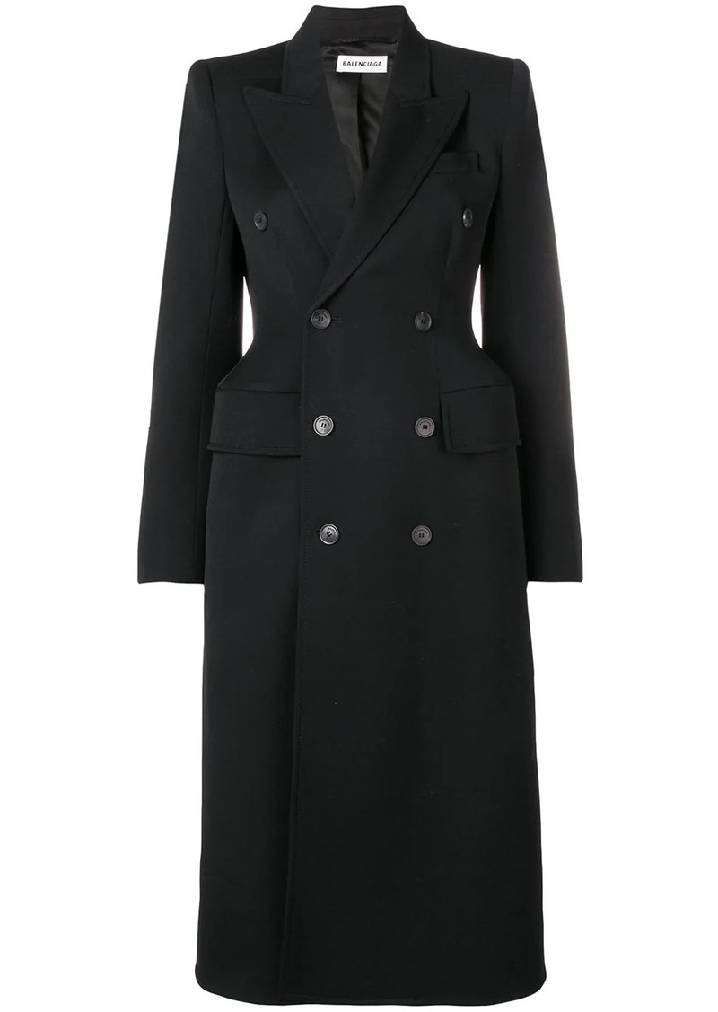 balenciaga hourglass double breasted coat