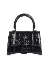 Balenciaga Hourglass Mini Handbag Crocodile Embossed