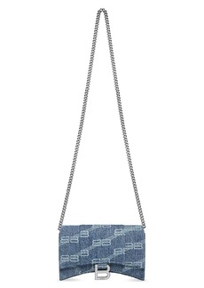 Pink Neo Cagole XS BB-logo denim cross-body bag