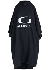 Balenciaga Icon Print Pulled Cotton T-shirt Dress