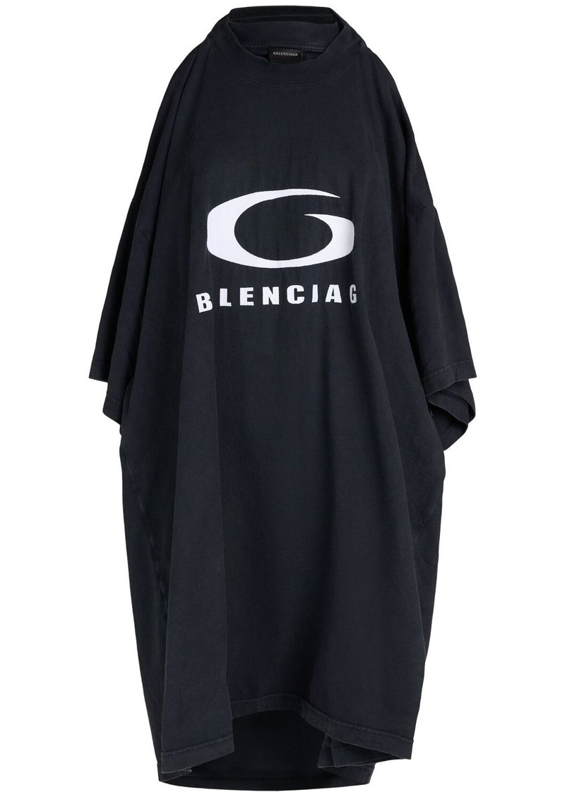 Balenciaga Icon Print Pulled Cotton T-shirt Dress