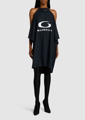 Balenciaga Icon Print Pulled Cotton T-shirt Dress