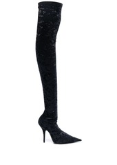 Balenciaga Knife thigh-high crushed velvet boots