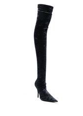 Balenciaga Knife thigh-high crushed velvet boots