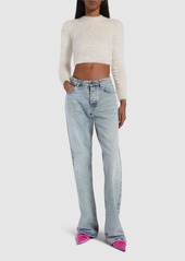 Balenciaga Knotted Fuzzy Nylon Sweater