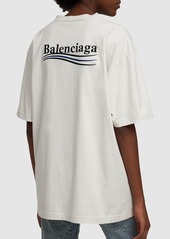 Balenciaga Large Fit Embroidered Cotton T-shirt