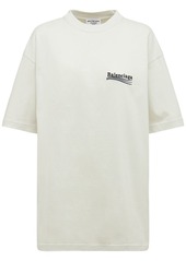 Balenciaga Large Fit Embroidered Cotton T-shirt