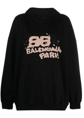 Balenciaga graffiti-logo cotton hoodie