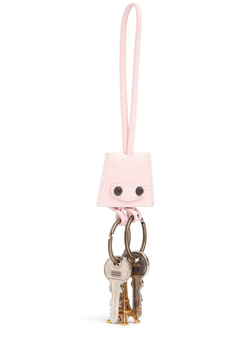 Balenciaga Le City Leather Charm Key Holder