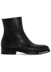 Balenciaga Logo Detail Print Leather Boots