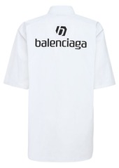 Balenciaga Logo Cotton Poplin Shirt