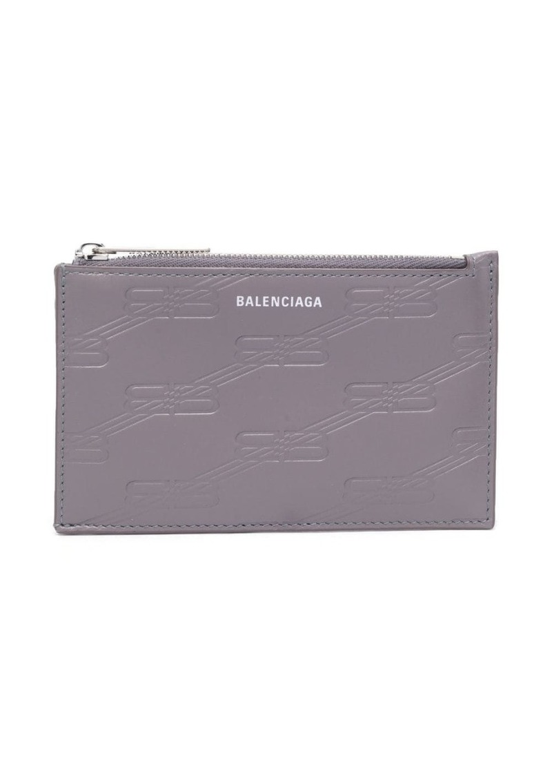 Balenciaga logo-debossed leather cardholder