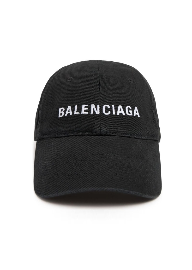 Balenciaga Logo Embroidered Cotton Baseball Hat