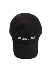 Balenciaga Logo Embroidered Cotton Baseball Hat