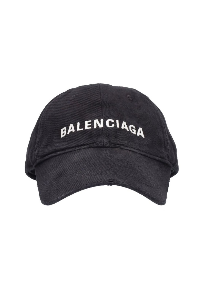 Balenciaga Logo Embroidered Cotton Cap