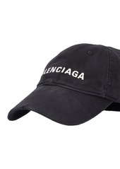 Balenciaga Logo Embroidered Cotton Cap