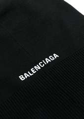 Balenciaga logo-embroidered rib knit balaclava