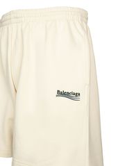 Balenciaga Logo Embroidery Cotton Sweat Shorts