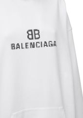 Balenciaga Logo Hooded Cotton Jersey Sweatshirt