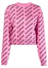 Balenciaga Mini Allover Logo cropped jumper