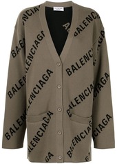 Balenciaga logo-intarsia oversized cardigan