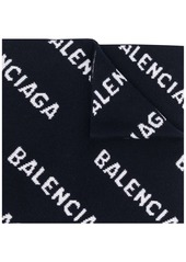 Balenciaga logo-intarsia wool-blend scarf