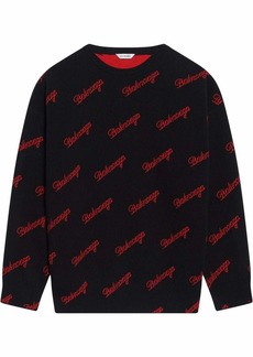 Balenciaga logo-intarsia wool jumper