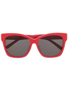 Balenciaga logo-plaque square-frame sunglasses