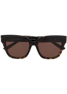 Balenciaga logo-plaque square frame sunglasses