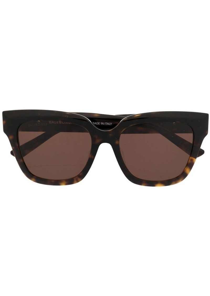 Balenciaga logo-plaque square frame sunglasses