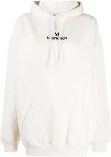 Balenciaga logo print cotton hoodie