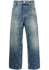 Balenciaga logo print cropped jeans