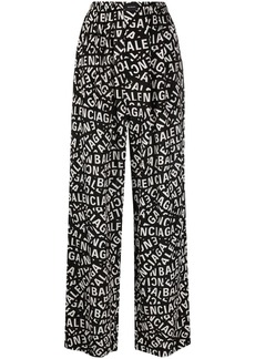 Balenciaga logo-print high-waisted trousers