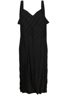 Balenciaga logo-print silk slip dress