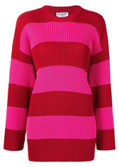 Balenciaga logo-print striped cotton jumper