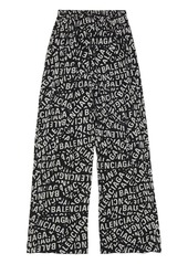 Balenciaga logo-print wide-leg trousers