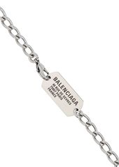 Balenciaga Logo Tag Brass Chain Choker Necklace