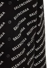 Balenciaga Logo Wool Blend Knit Cardigan