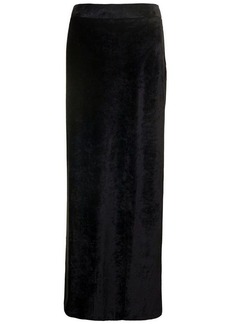 Balenciaga Maxi Skirt in Black Fluid Velvet Woman