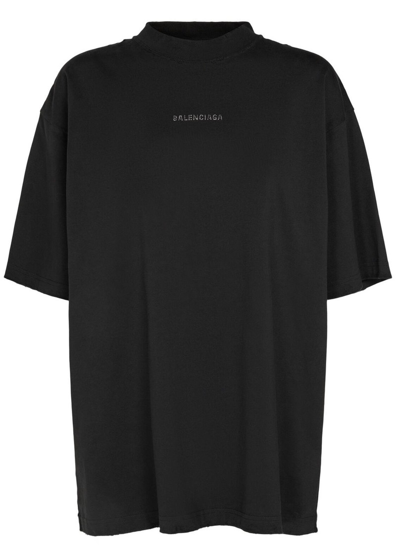 Balenciaga Medium Fit Embellished Jersey T-shirt