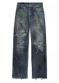 Balenciaga Medium Fit Ripped Jeans-Pants