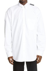 Men's Balenciaga Logo Tab Button-Down Shirt