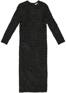 Balenciaga metallic-woven wool midi dress