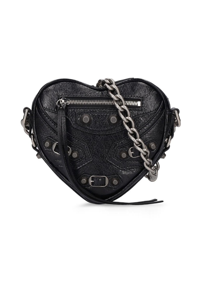 Balenciaga Mini Cagole Heart Leather Chain Wallet