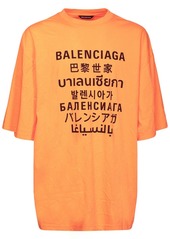Balenciaga Multi Language Logo Print Cotton T-shirt